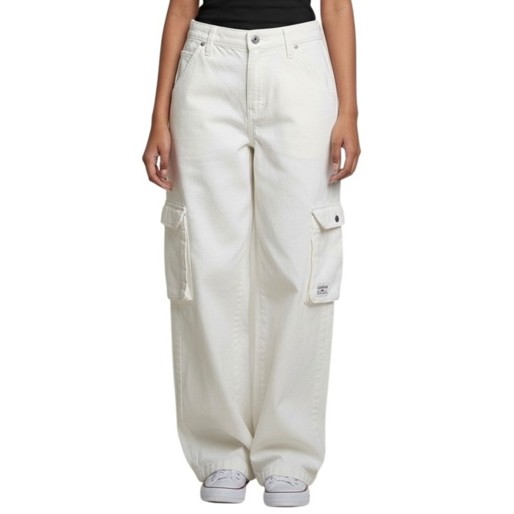 BDG Urban Outfitters White Wide Leg Cargo Jeans Size 32W